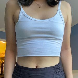 H&M WHITE CROP TANK (self hemmed)